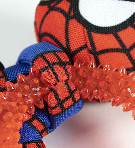 Red Spider-Man dog chew toys, 7x12.5x18.5 cm, set of 4, durable dog toys made by Spider-Man for playful pups.
