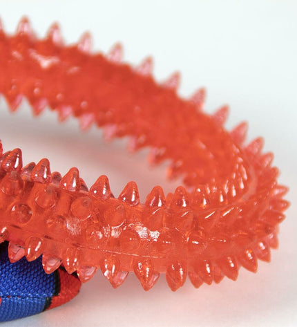 Red Spider-Man dog chew toys, set of 4, made for dogs, measuring 7x12.5x18.5 cm, durable pet products from Spider-Man brand.