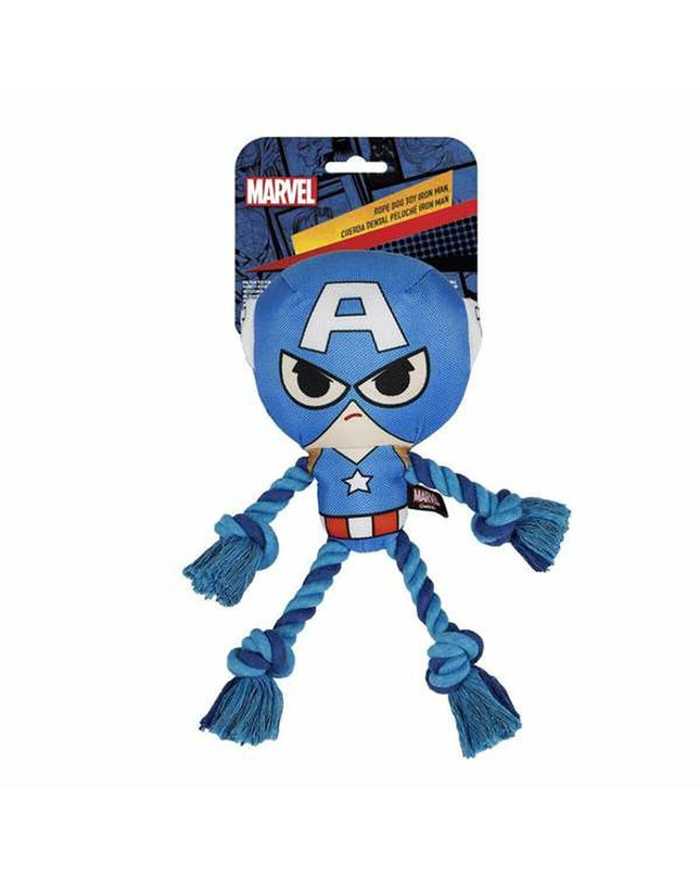 Blue Avengers dog toy, 13x10x20 cm, soft plush material, designed for dogs, featuring Avengers-themed characters and vibrant colors.