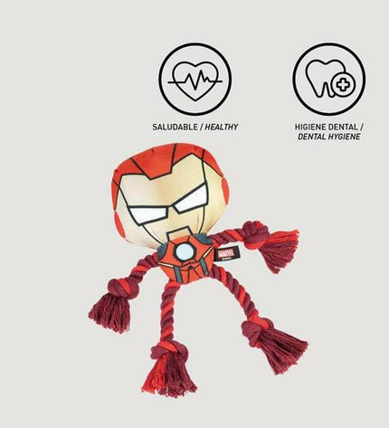 Red Avengers dog toy measuring 13x11x18 cm, made of durable material, designed for playful dogs.
