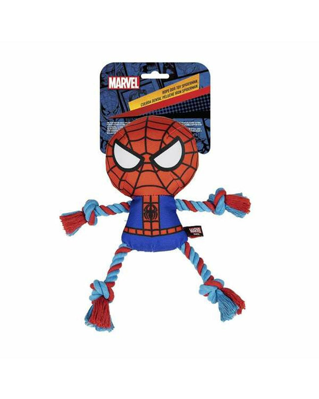Set of four red Spider-Man dog toys in the shape of spiders, measuring 8x13x26 cm, made of durable dog-friendly material.