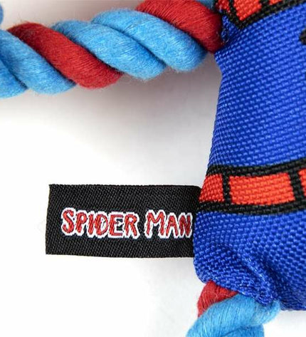 Set of four red Spider-Man dog toys shaped like spiders, measuring 8x13x26 cm, made of durable material for active dogs.