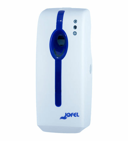 Jofel AI90000 blue 250ml air freshener for home and kitchen decor, with a sleek bottle design.