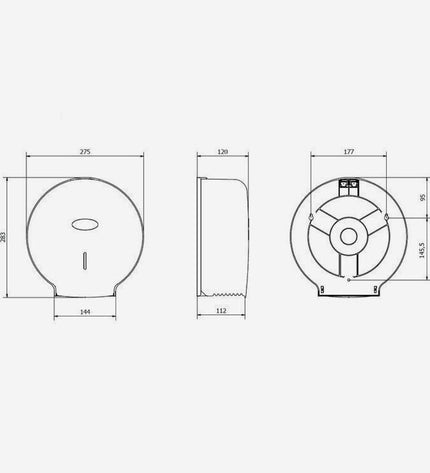 White Tork toilet roll holder made of ABS plastic, measuring 28.3 x 12 cm, designed for bathroom and household use