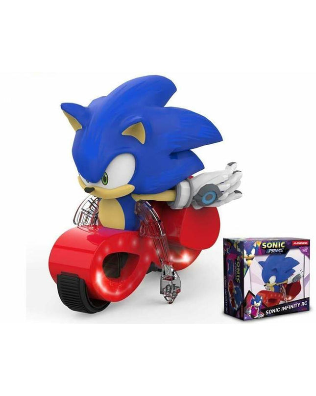 Sonic remote-controlled toy vehicle, size 25x15x25 cm, designed for gaming and play, with vibrant colors and detailed features.