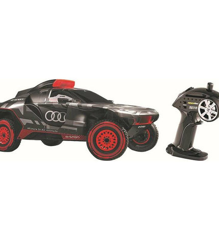 Audi police car toy on remote control, 1:10 scale, 2.4 GHz, measuring 40 x 14 x 20 cm, suitable for children.