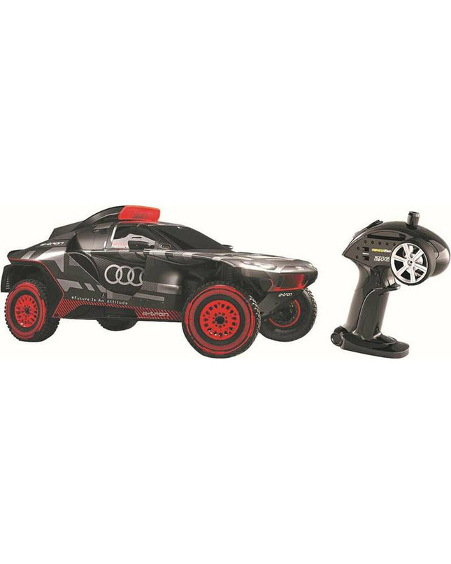 Audi police car toy on remote control, 1:10 scale, 2.4 GHz, measuring 40 x 14 x 20 cm, suitable for children.