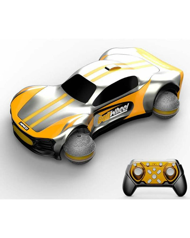 Ninco remote-controlled police car toy with ball wheel, detailed vehicle for kids' play and gaming.