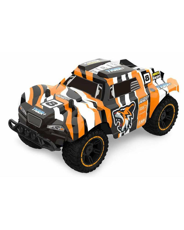 Ninco Tiger remote control police car toy in 1:18 scale, detailed black and white police vehicle with remote control.