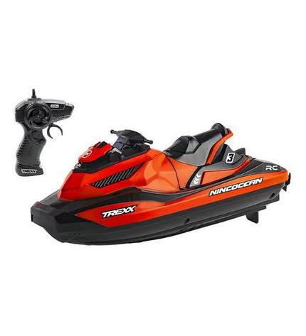 Ninco Radiografisch bestuurbare speelgoedboot Trexx 2 with 3.7V 2.4GHz motors and toy jet ski design.