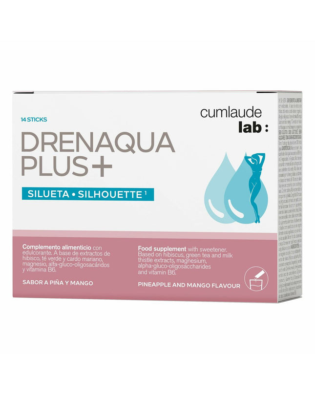 Cumlaude Lab DRENAQUA PLUS+ dietary supplement box with 14 capsules, health and personal care vitamin and mineral supplement.