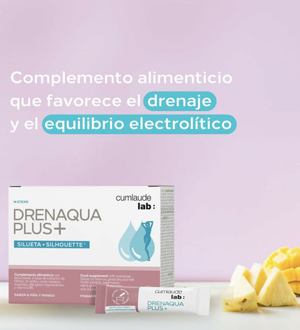 Cumlaude Lab DRENAQUA PLUS+ dietary supplement box with 14 units, health and personal care, vitamins, minerals, and supplements.
