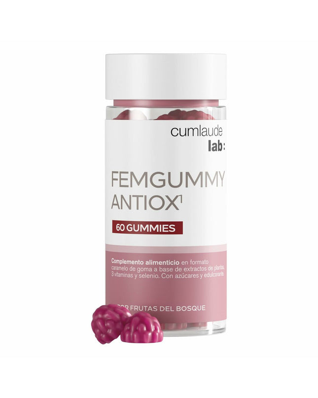 Cumlaude Lab FEMGUMMY ANTIOX voedingssupplement box with 60 gummies, health and personal care, vitamins and minerals.