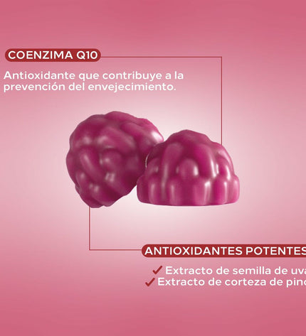 Cumlaude Lab FEMGUMMY ANTIOX dietary supplement box with 60 gummies, designed for health and personal care.