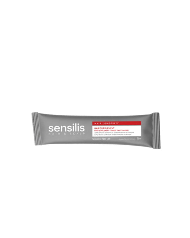 Sensilis Hair supplement bottle for healthy hair, health and personal care, vitamins, minerals, and nutritional support.