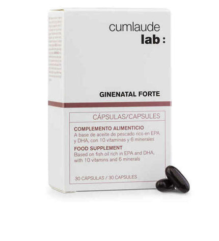 Cumlaude Lab Ginenatal Forte dietary supplement box with 30 capsules, for health and personal care, vitamins and minerals.