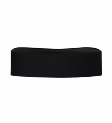 Buff Klep Buff Solid Zwart for tennis and outdoor sports, black fabric headwear with a snug fit and breathable material.