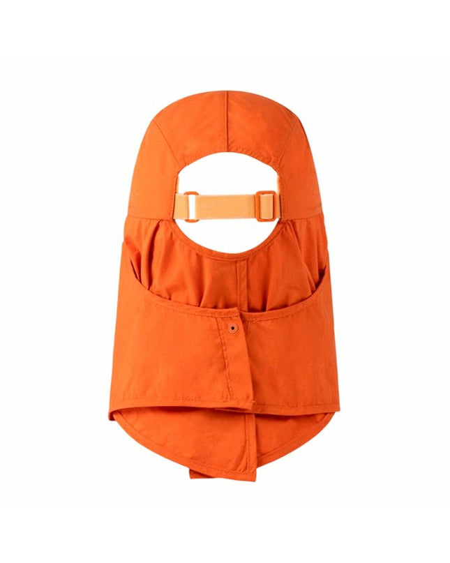 Buff Heren Pet Solid Ginger S/M outdoor sport buff worn by a man, featuring a vibrant orange color for outdoor activities.