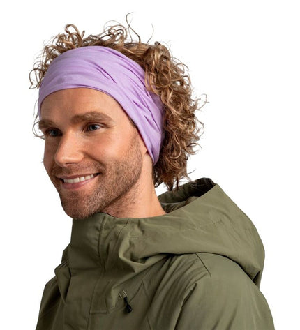 Buff Nekwarmer Buff 117818.657 Lavendel in lavender color, designed for outdoor sports, camping, and hiking activities.