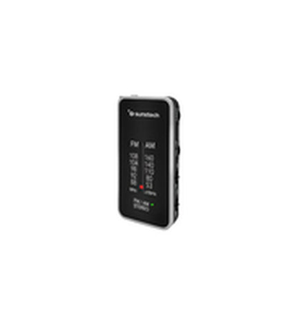 Sunstech RPC6SL transistor radio, vintage-style electronic toy with colorful buttons and a small antenna, designed for kids.