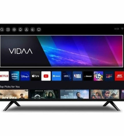 Sunstech 32-inch HD Smart TV displaying a colorful screen, sleek black frame, ideal for home entertainment and video streaming.