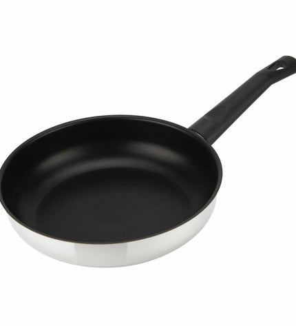 Magefesa Pan for cooking, stainless steel kitchen cookware with sturdy handles, suitable for versatile kitchen use.