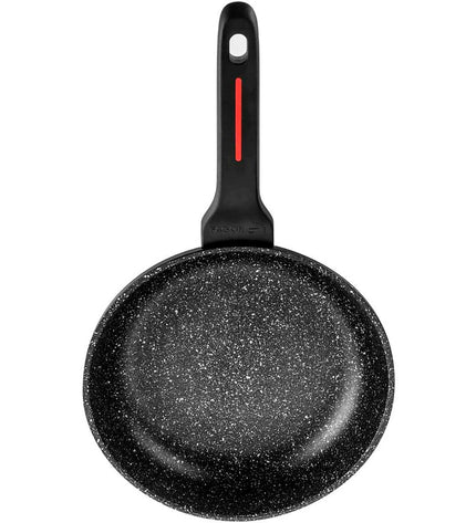 Black Fagor ALUTHERM 24 pan for home cooking, showcasing a non-stick kitchen cookware with sturdy handles.