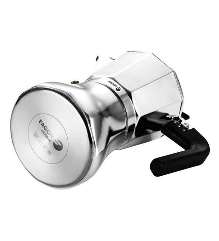 Fagor Italiaanse koffiepot in staal en aluminium, 6 kopjes, suitable for brewing traditional espresso-style coffee at home.