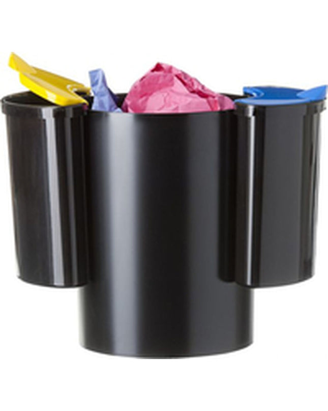 Black Archivo 2000 18L plastic waste bin for home and kitchen storage, made of durable polyestyreen material.