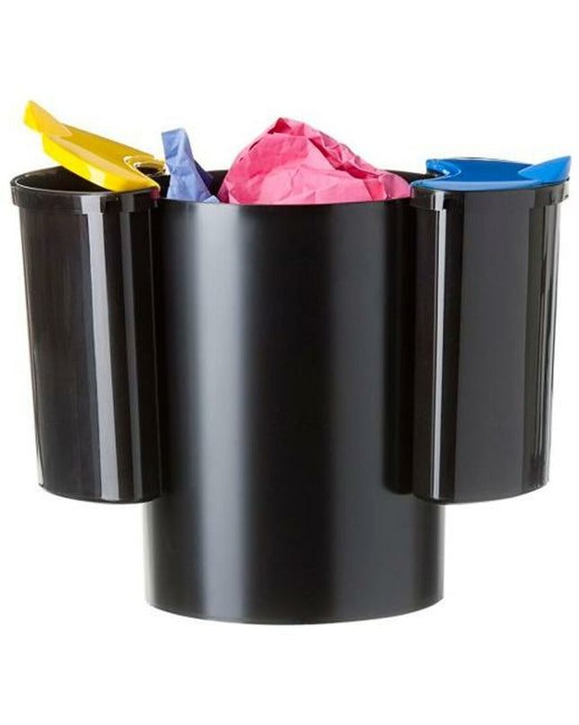 Black Archivo 2000 18L polyestyreen waste bin for home and kitchen storage, with a sleek, compact design.