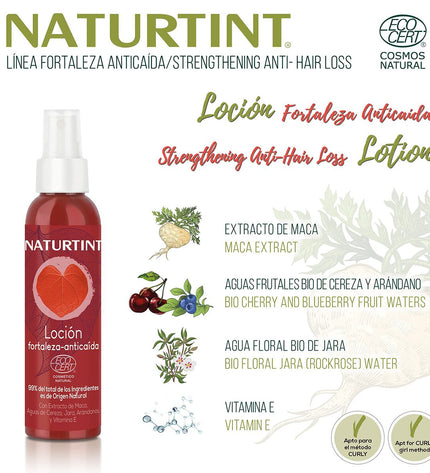 Naturtint Fortaleza voedingssupplement bottle, 125 ml, in a natural health and personal care setting.