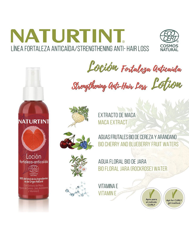 Naturtint Fortaleza voedingssupplement bottle, 125 ml, in a natural health and personal care setting.