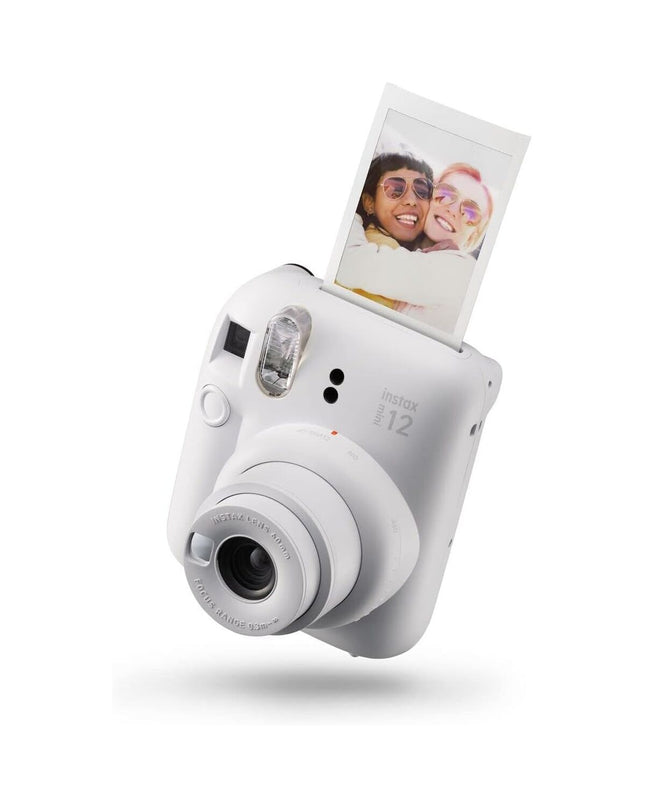 Fujifilm Instax Mini 12 K digital camera with sleek design, buttons, and lens for instant photography.