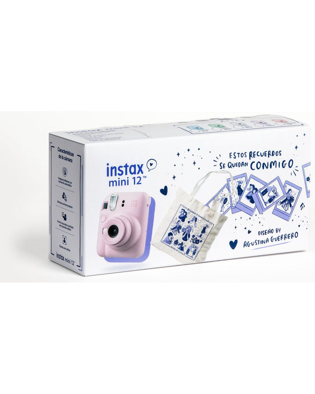 Fujifilm INSTAX MINI12 K pink digital camera with compact design and viewfinder, ideal for instant photos and photography.