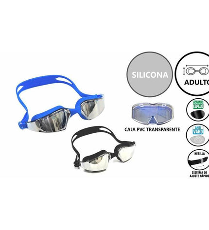 Aqua Sport polarized metal swim goggles for adults, designed for water sports and outdoor activities, with adjustable straps and lens clarity.