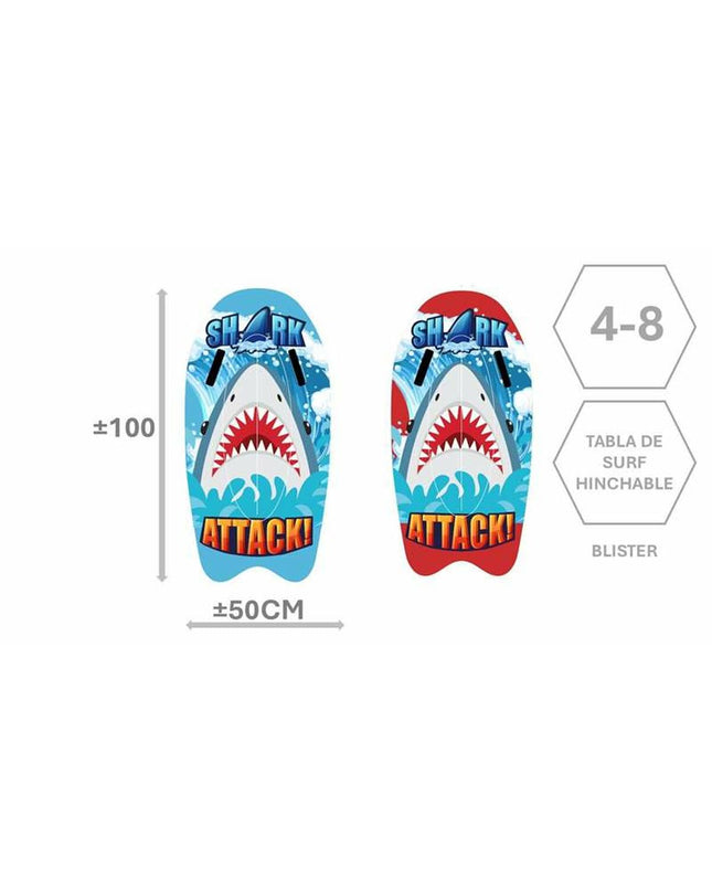 Colorful Shark Attack surfplank for kids, BigBuy Kids watersport equipment with a shark design, perfect for outdoor surfing fun.