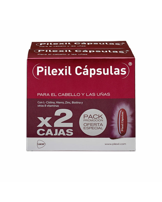 Pilexil voedingssupplement with 100 capsules, a health and personal care product for vitamins and minerals, showing the bottle and capsules.
