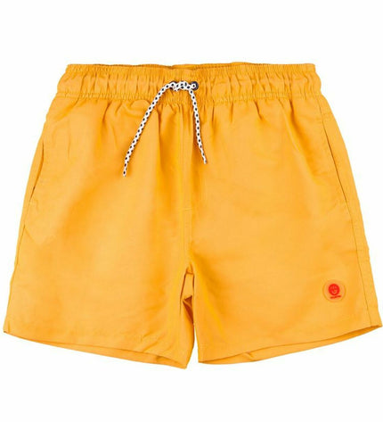 Orange men's swim shorts by Alphaventure for sport and watersport, featuring a comfortable fit and quick-dry fabric.