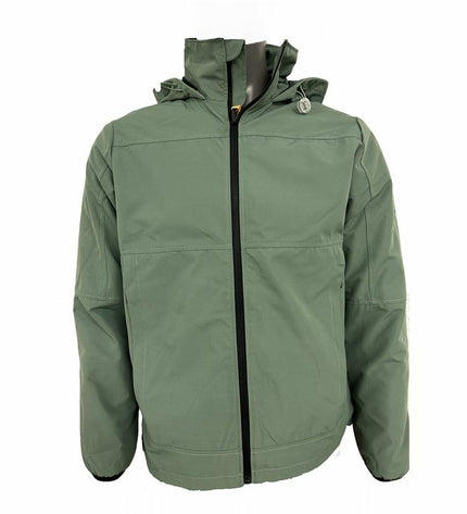Alphaventure Regenjas Cowel in outdoor setting, lightweight waterproof rain jacket designed for camping and hiking activities.