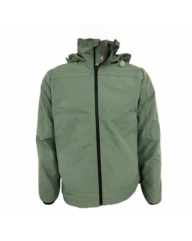 Alphaventure Regenjas Cowel in outdoor setting, lightweight waterproof rain jacket designed for camping and hiking activities.