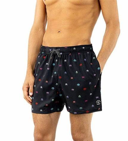 Black Alphaventure men's swim trunks for sports and watersport, featuring a comfortable fit and sporty design.