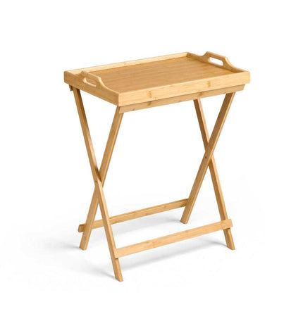 Foldable Kinvara side table in natural finish, measuring 50x36x64.5 cm, with a sleek, compact design for home and kitchen use.
