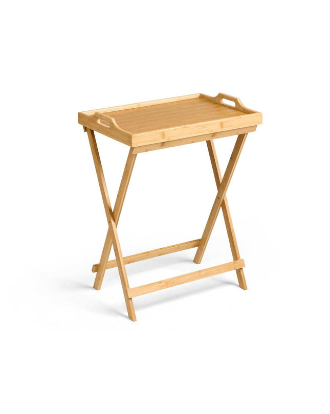 Foldable Kinvara side table in natural finish, measuring 50x36x64.5 cm, with a sleek, compact design for home and kitchen use.