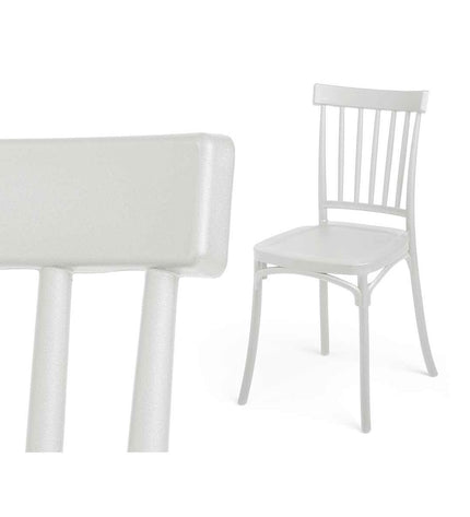 Gift Decor white polypropylene chair with metal legs, 42 x 81.5 x 45 cm, suitable for home and kitchen use.