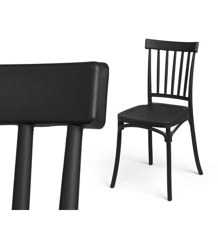 Black polypropylene chair from Gift Decor, 42 x 81.5 x 45 cm, with metal legs, suitable for home and kitchen decor.