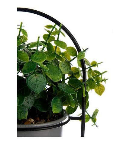 Gray decorative plastic plant in Ibergarden metal stand, 21x30x21 cm, ideal for home decor and kitchen interior styling.
