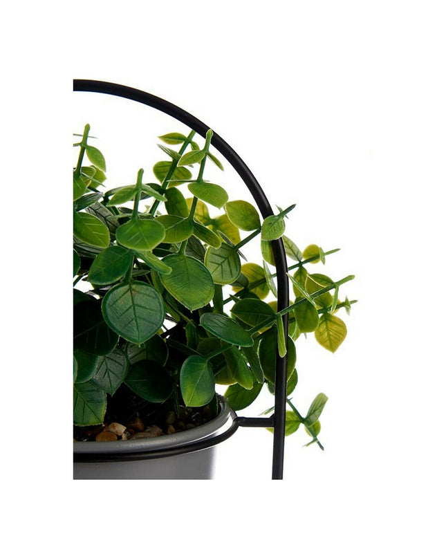 Gray decorative plastic plant in Ibergarden metal stand, 21x30x21 cm, ideal for home decor and kitchen interior styling.