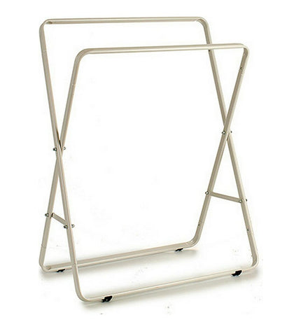 Double towel rack from BigBuy Home in bathroom, measuring 35x80x66 cm, with two bars for hanging towels.
