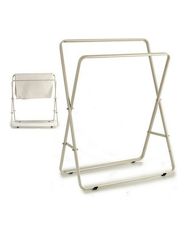 Double towel rack by BigBuy Home, 35x80x66 cm, designed for bathrooms, with two bars for hanging towels.