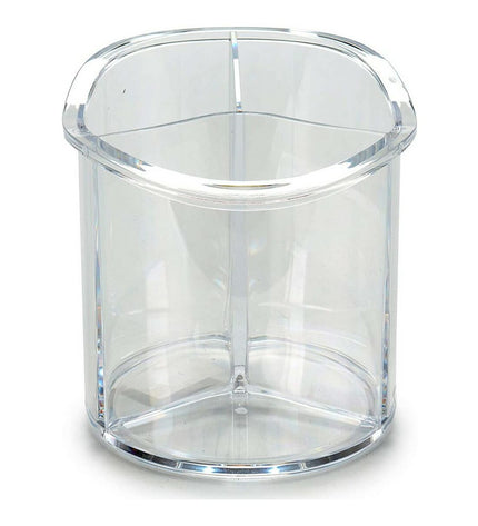 Berilo make-up organizer in white with compartments, measuring 15x15x15.5 cm, designed for bathroom storage.